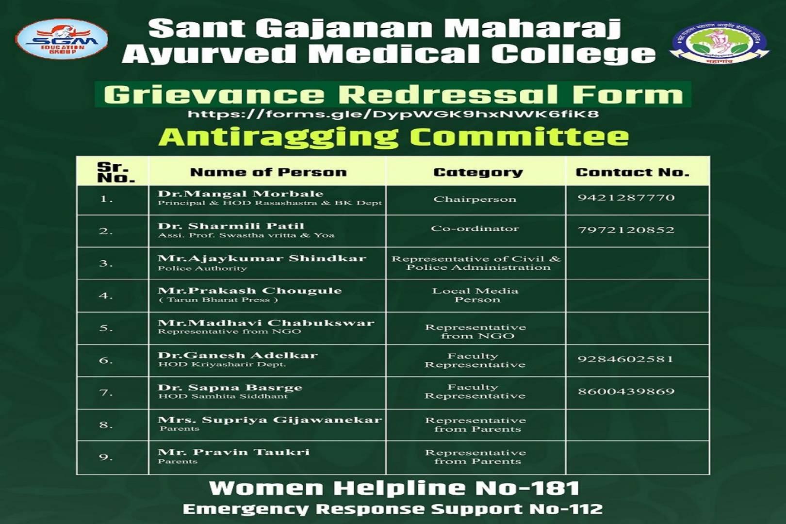 Grievance Redressal Form